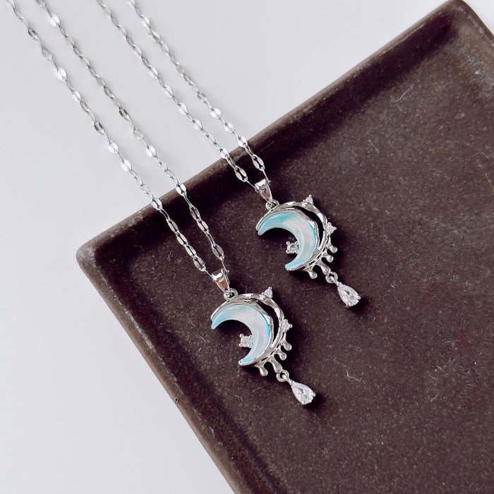 Heliophilia Silver Collar de Acero Plata y Aqua Heliophilia Silver Collar de Acero Plata y Aqua
